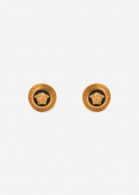 베르사체 여성 메두사 스터드 블랙/골드 귀걸이 DG2G549 DJMS K41T
