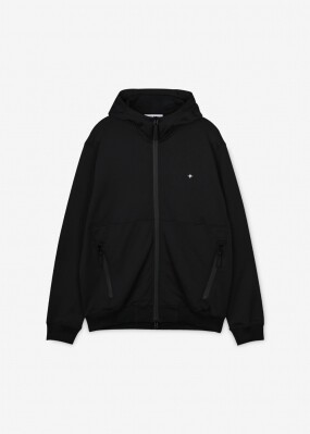 스톤아일랜드 남성 스텔리나 로고 블랙 후드집업 7815615G5 V0029