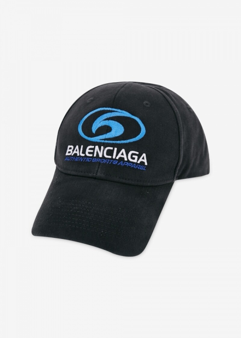 발렌시아가 남성 서퍼 자수 블랙 볼캡 771966 410B2 1001