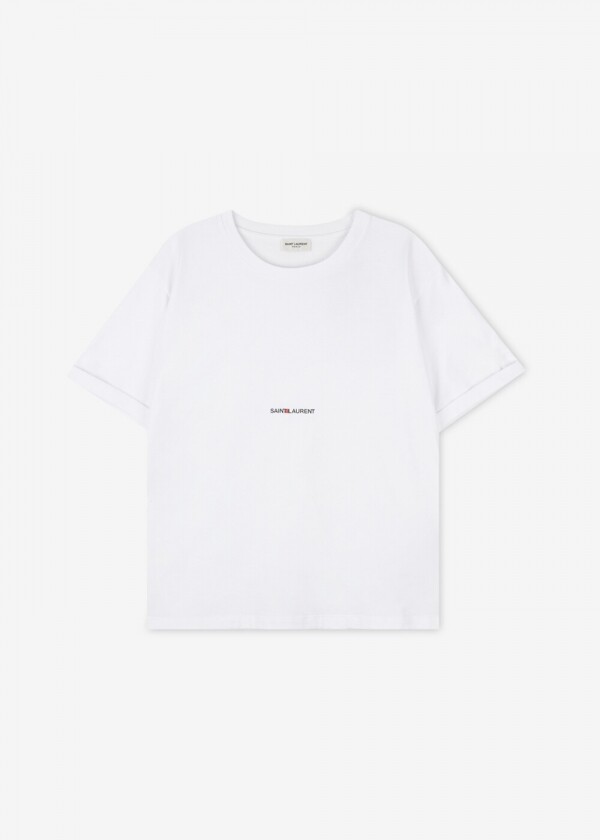 꼬르소밀라노,생로랑 여성 로고 프린팅 화이트 반팔티 460876 YB2DQ 9000