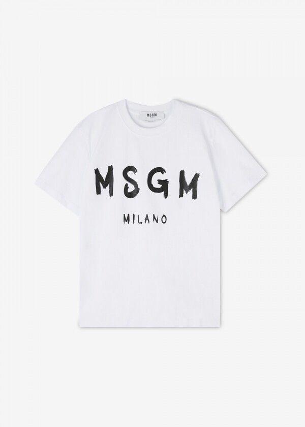 꼬르소밀라노,스크래치_MSGM 여성 브러쉬드 로고 화이트 반팔티 2000MDM510 200002 01(181014)