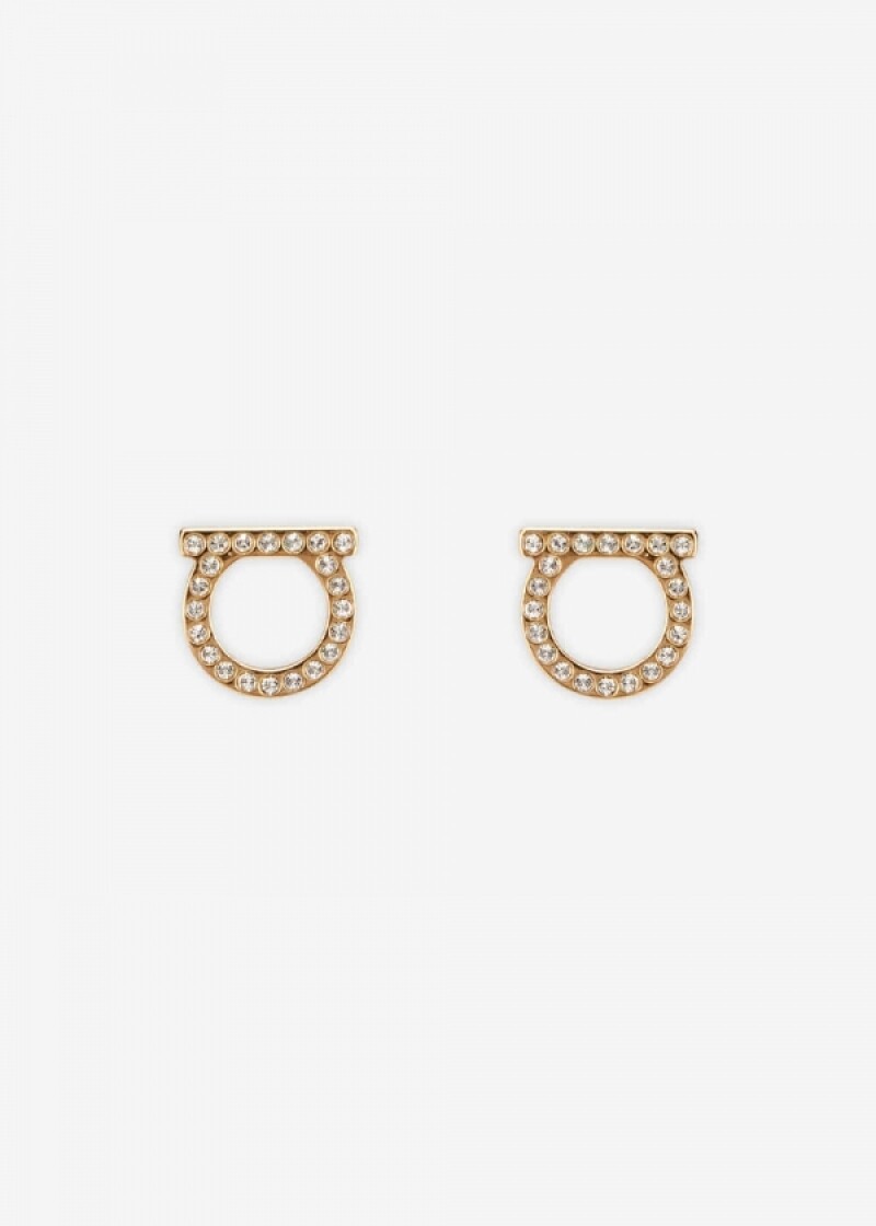 페라가모 여성 간치니 크리스탈 골드 귀걸이 760122 696573