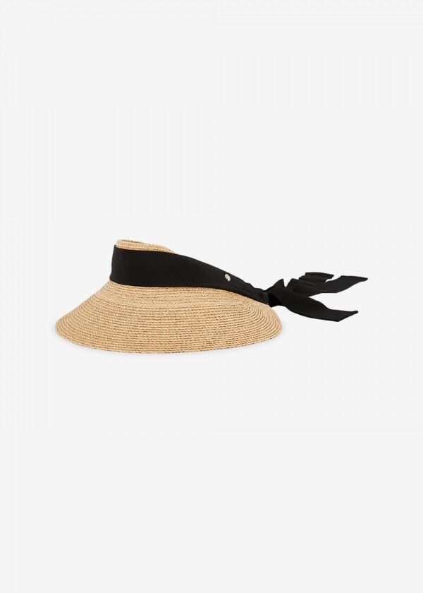 꼬르소밀라노,헬렌카민스키 여성 사비나 라피아 내추럴/블랙 바이저햇 HAT51251 NATURAL/BLACK