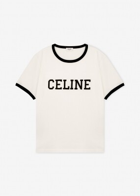 셀린느 남성 로고 화이트/블랙 반팔티 RX02R507Z 01QF