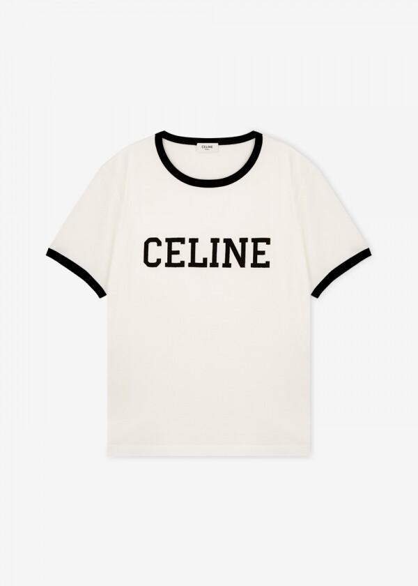 꼬르소밀라노,셀린느 남성 로고 화이트/블랙 반팔티 RX02R507Z 01QF