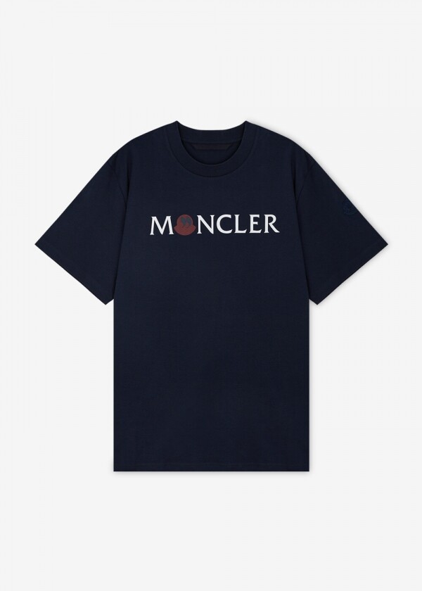 꼬르소밀라노,몽클레어 남성 레터링 로고 네이비 반팔티 8C00046 89AJS 780