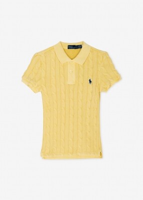 스크래치_폴로랄프로렌 여성 포니 로고 자수 옐로우 반팔티 211943010 004(184469)