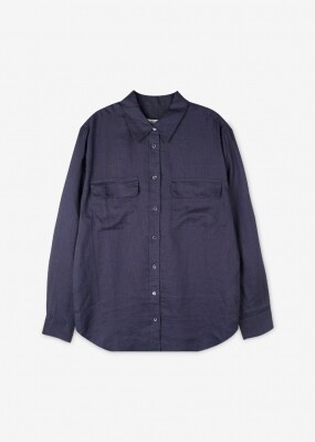 스크래치_이큅먼트 여성 린넨 네이비 셔츠 Q1050 E035 PEACOAT(115007)