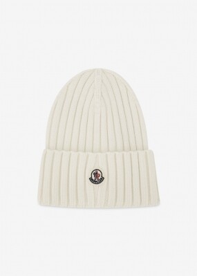 몽클레어 여성 로고 패치 아이보리 버킷햇 3B00036 A9327 030