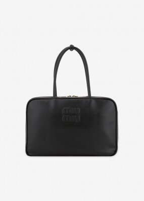 미우미우 여성 로고 블랙 토트백 5BB117 2CRW F0002