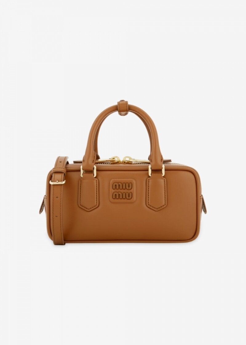 미우미우 여성 아르카디 코냑 토트백 5BB142 ACR3 F0046