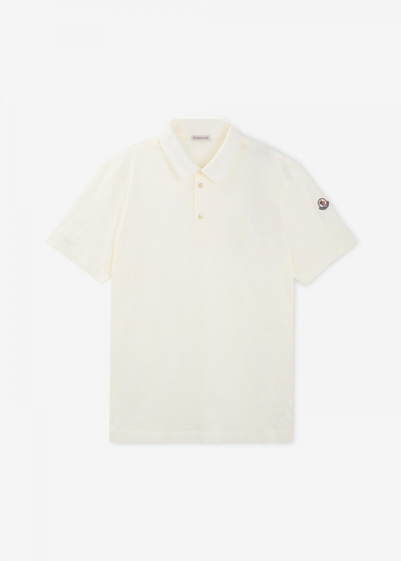 몽클레어 남성 로고 패치 아이보리 카라티 8A00018 8390X 034