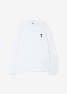 스크래치_아미 남성 하트 로고 블랑 긴팔티 UTS205 726 100(186079)