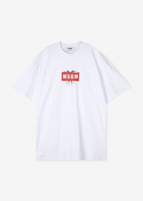 스크래치_MSGM 남성 카툰 박스 로고 화이트 반팔티 3040MM108 217098 01(181715)