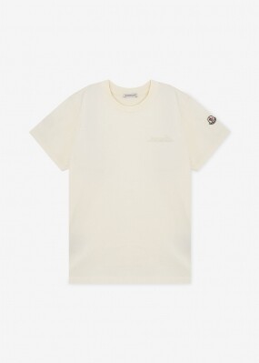 몽클레어 남성 로고 패치 화이트 반팔티 8C00013 89AIJ 034