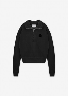 이자벨마랑 여성 로스 로고 페이디드 블랙 맨투맨 SW0093FA A1M07E 02FK