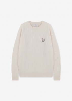 메종키츠네 남성 폭스 헤드 에크루 니트 PM00811KT1149 EC