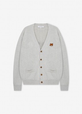 메종키츠네 남성 폭스 헤드 라이트 그레이 멜란지 가디건 PM00501KT1181 LGM