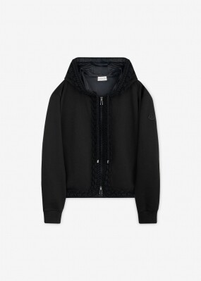 몽클레어 여성 로고 패치 블랙 후드집업 8G00026 899RB 999