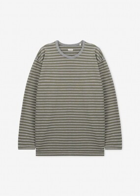 나나미카 남성 스트라이프 올리브/그레이 긴팔티 S25SH119E OLIVEXGRAY