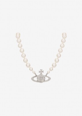 스크래치_비비안웨스트우드 여성 원 로우 펄 바스 릴리프 실버 목걸이 63010106 P104(187533)