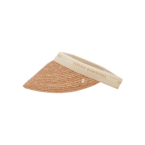 꼬르소밀라노,헬렌카민스키 여성 비앙카 누가/내추럴 로고 바이저햇 HAT50265 Nougat Natural Logo