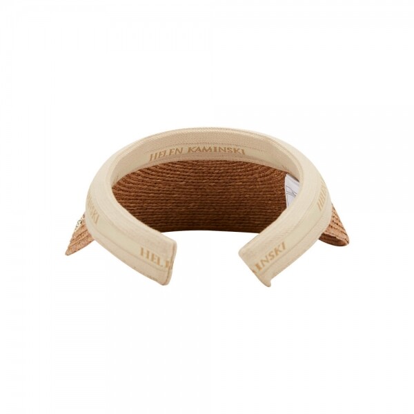꼬르소밀라노,헬렌카민스키 여성 비앙카 누가/내추럴 로고 바이저햇 HAT50265 Nougat Natural Logo