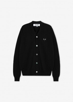 꼼데가르송 공용 하트 와펜 블랙 가디건 AX N024 051 1